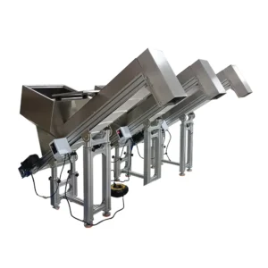 Bộ cấp phôi tự động băng tải thang máy phễu 7 บันไดแบบสั่นสะเทือนที่กำหนดเอง