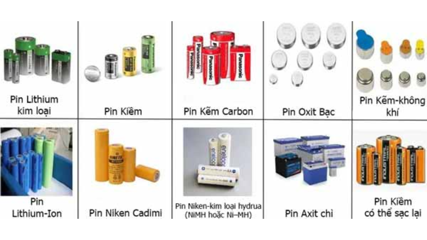 Các loại pin phổ biến mà phễu rung có thể xử lý