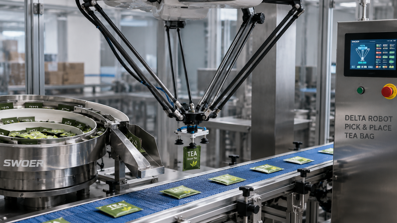 Ứng dụng của Robot gắp túi trà trong dây chuyền sản xuất